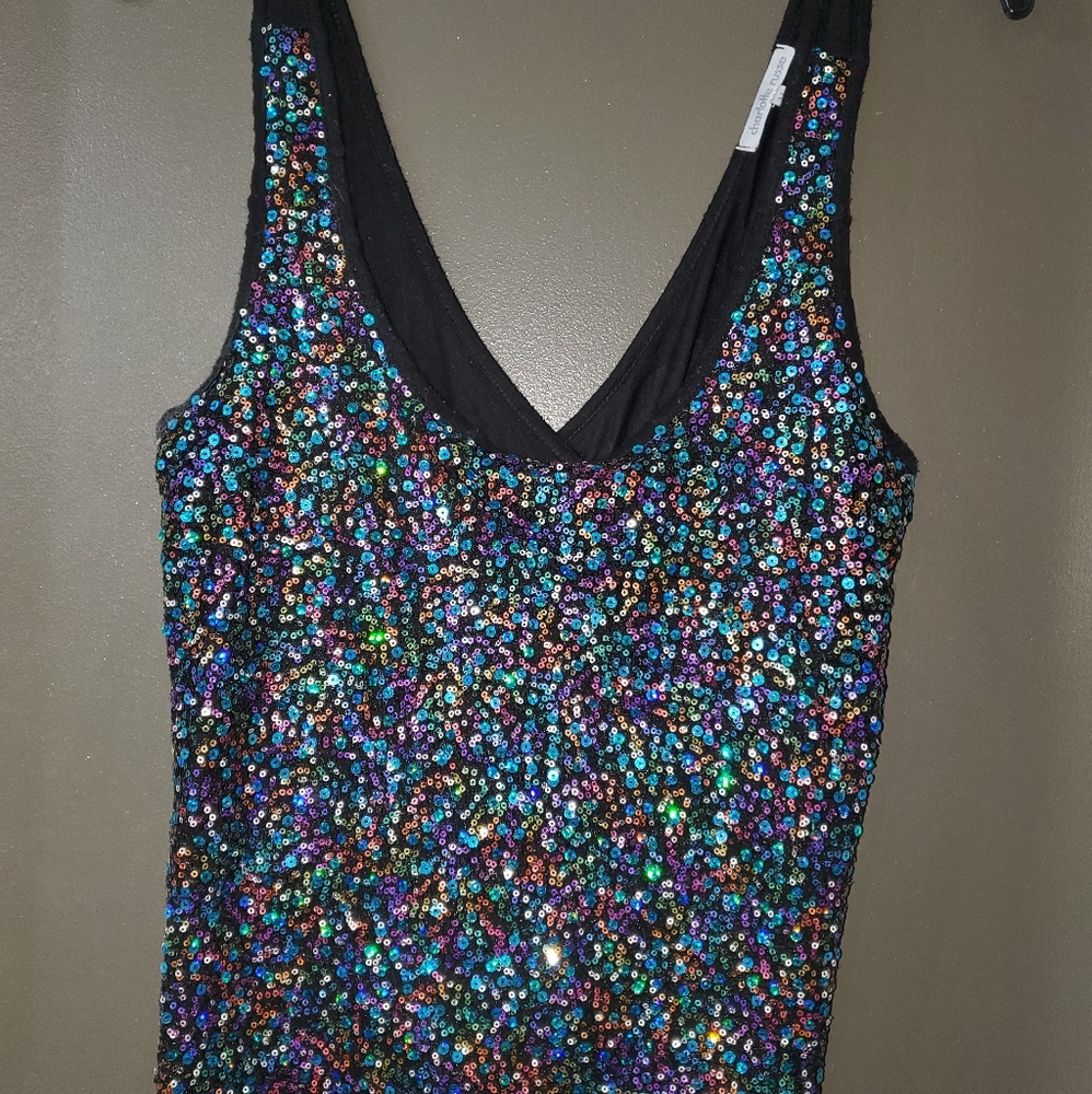 Sequin cross-back Top - M